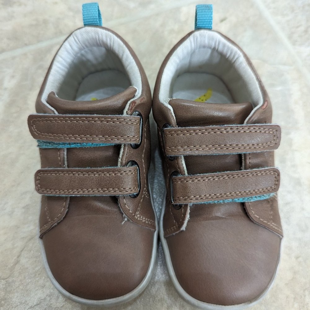 Ten Little Sneaker Shoes Everyday Original Toddler Size 9.5 Brown Vegan Leather